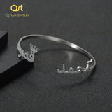 Personalized Light Plated Frosted Crown Arabic Name Bangles & Name Bracelet