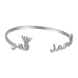 Personalized Light Plated Frosted Crown Arabic Name Bangles & Name Bracelet