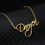 Personalized Name Choker Necklace Stainless Steel Script Style Pendant