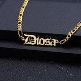 Old English Name Bracelet Retro Couple Bracelets Stainless Steel