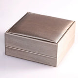 Silver Metal Brushed PU Jewelry Box - High Quality