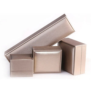 Silver Metal Brushed PU Jewelry Box - High Quality