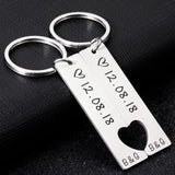 Personalized Stainless Steel Love Key Chain Birthday Gift