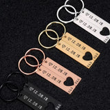 Personalized Stainless Steel Love Key Chain Birthday Gift