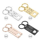 Personalized Stainless Steel Love Key Chain Birthday Gift