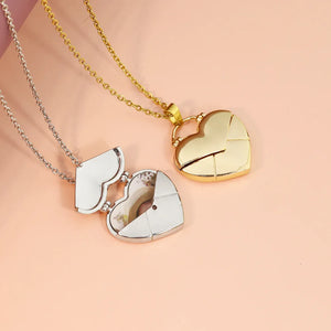 Personalized Heart Locket Necklace Wedding Gift Idea Memory Picture Keepsake
