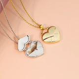 Personalized Heart Locket Necklace Wedding Gift Idea Memory Picture Keepsake