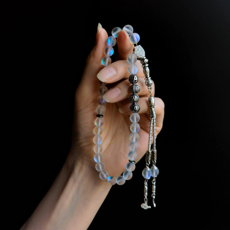 Personalized Quartz Stone Round Name Rosary Islamic Gift