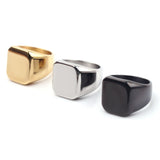Stainless Steel Oval Signet Ring Personalized Laser Engraved Name Ring