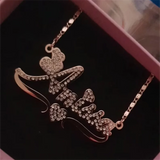 Personalized Name Diamond Necklace Heart Crystal Pendant Necklace