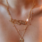 Personalized Name Diamond Necklace Heart Crystal Pendant Necklace
