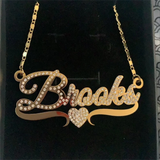 Personalized Name Diamond Necklace Heart Crystal Pendant Necklace