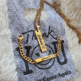 Custom Stainless Steel Name Necklace Bracelet Set