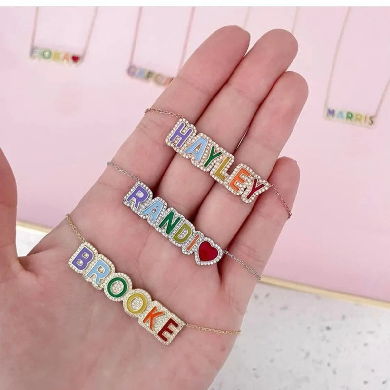 Personalized Pave Nameplate Choker Necklace
