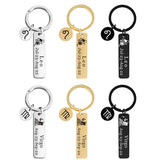 Personalized 12 Constellation Steel Keychain Engraved Name Phone Number