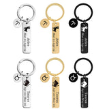 Personalized 12 Constellation Steel Keychain Engraved Name Phone Number