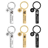 Personalized 12 Constellation Steel Keychain Engraved Name Phone Number
