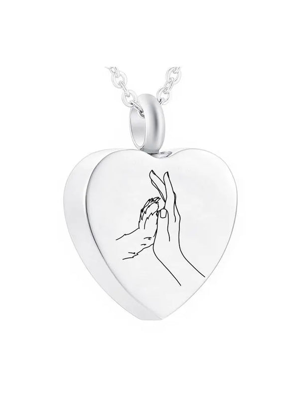 Heart Cremation Urn Necklace for Ashes To Commemorate The Dead Human/Pets