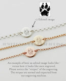 Pet Paw Print Personalized Carved Name and Date Bracelet - Condolence Gift