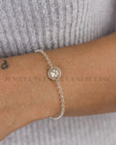 Pet Paw Print Personalized Carved Name and Date Bracelet - Condolence Gift