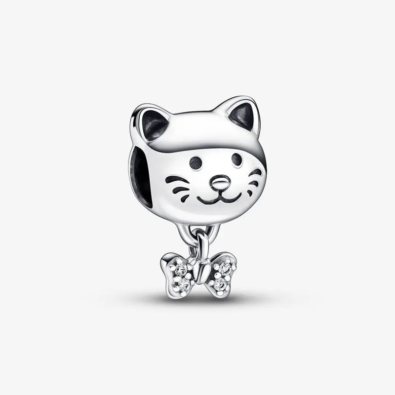 Cat & Bow Charm for Bracelet & Bangle Pendant