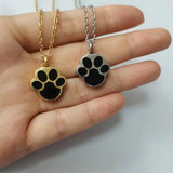 Paw Print Urn Necklace Stainless Steel Holder Dog Cat Ashes Keepsake