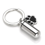 Pet Cremation Jewelry for Ashes Keychain Paw Charm Engraving