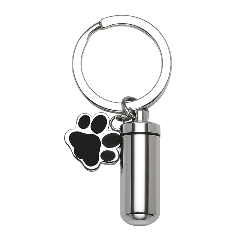 Pet Cremation Jewelry for Ashes Keychain Paw Charm Engraving