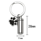Pet Cremation Jewelry for Ashes Keychain Paw Charm Engraving