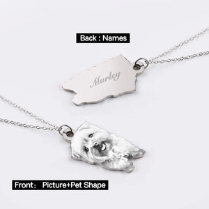 Stainless Steel Personalized Necklace Nameplate Photo Engraved DIY Jewelry