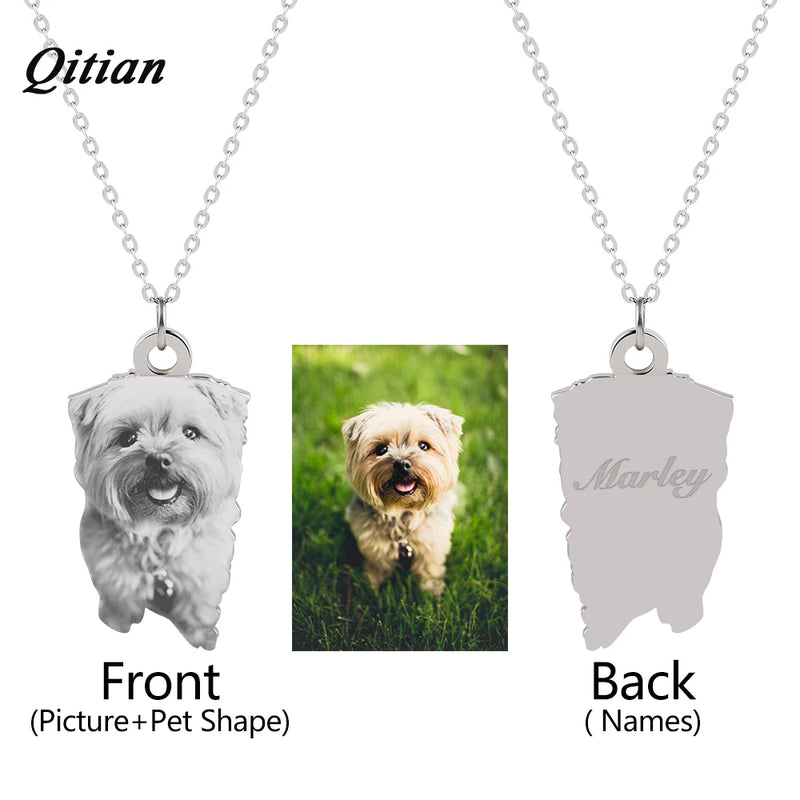 Stainless Steel Personalized Necklace Nameplate Photo Engraved DIY Jewelry