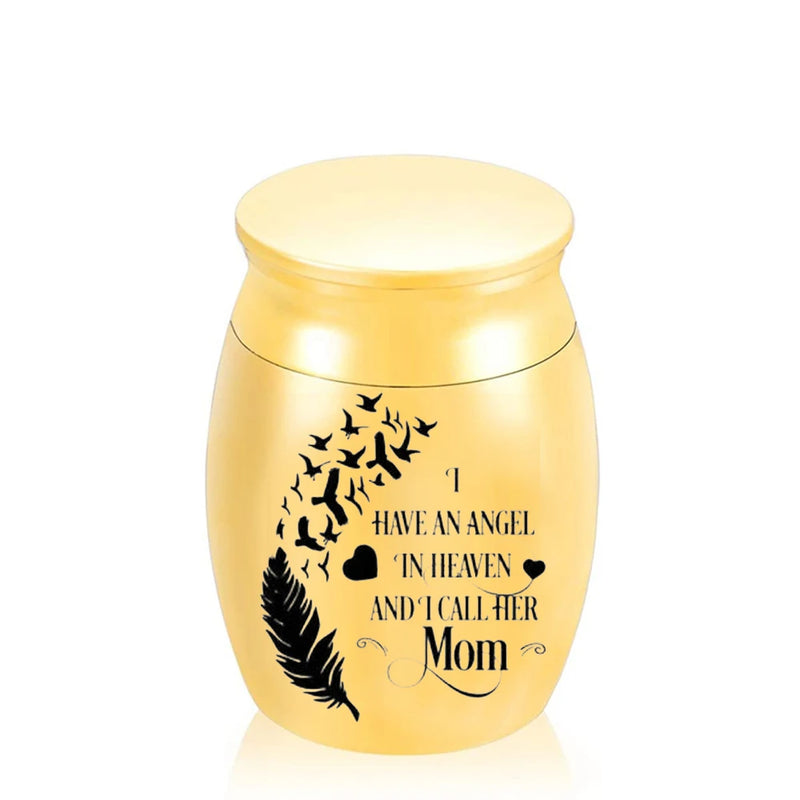 Feather and Bird Keepsake Mini Funeral Urn