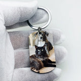 Pet Memorial Keychain Dog Cat Loss Gift Custom Dog Photo Key Holder Dog ID Tag