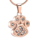 Pet Paw Urn Necklace for Ashes Pet Memorial Jewelry Stainless Steel