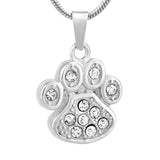 Pet Paw Urn Necklace for Ashes Pet Memorial Jewelry Stainless Steel