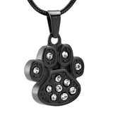 Pet Paw Urn Necklace for Ashes Pet Memorial Jewelry Stainless Steel