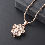 Pet Paw Urn Necklace for Ashes Pet Memorial Jewelry Stainless Steel