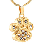 Pet Paw Urn Necklace for Ashes Pet Memorial Jewelry Stainless Steel