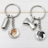 Pet Memorial Keychain with Cremation Urn Ashes Keyring