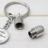 Pet Memorial Keychain with Cremation Urn Ashes Keyring