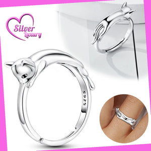 Cat Ring 925 Sterling Silver Women Anniversary Diy Jewelry