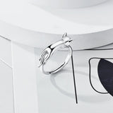 Cat Ring 925 Sterling Silver Women Anniversary Diy Jewelry