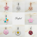 Flower Rose Daisy Charms Pendant 925 Sterling Silver Romantic Gift