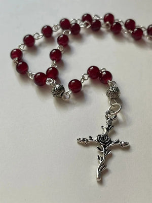 Personalized Petals Thorns Rosary Necklace with Beads