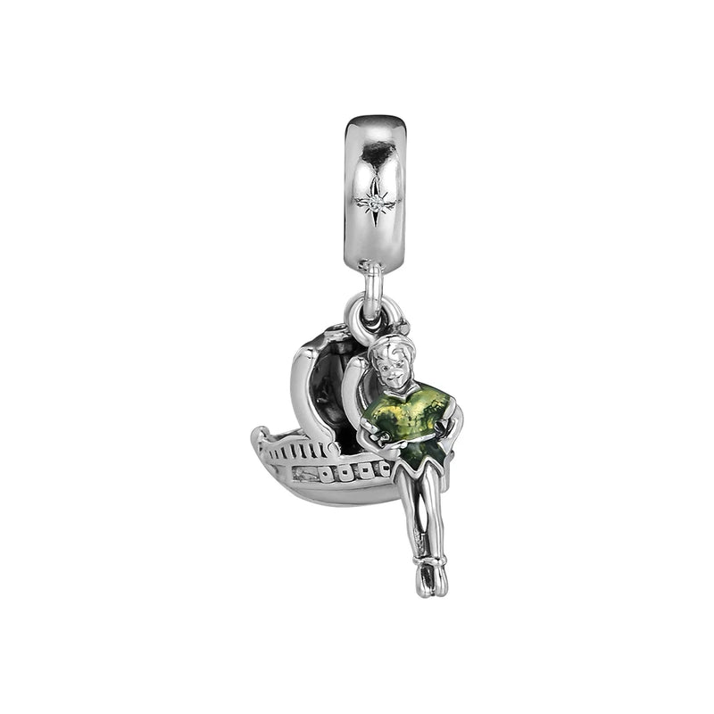 Peter Pan Charm Boat Dangle Beads Sterling Silver DIY Bracelets