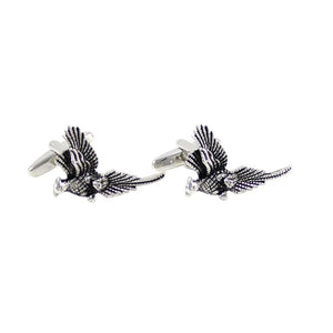 Antique Silver Pheasant Bird Cuff Links - Father's Day Gift