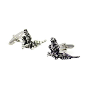 Antique Silver Pheasant Bird Cuff Links - Father's Day Gift
