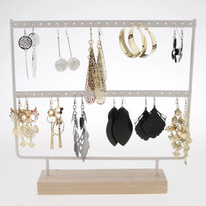 Phenovo Wooden Earrings Organizer Holder Stand Necklaces Jewelry Display