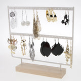 Phenovo Wooden Earrings Organizer Holder Stand Necklaces Jewelry Display