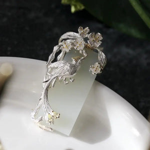 Phoenix South Sterling Silver Jade Pendant Ethnic Style Necklace